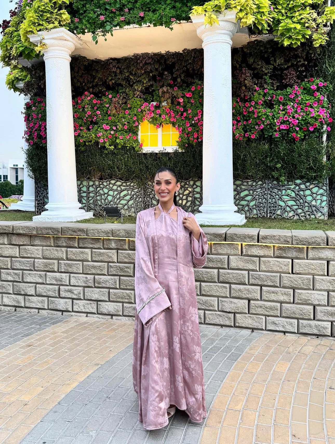 Modest occasion open abaya and halter dress co ord set.