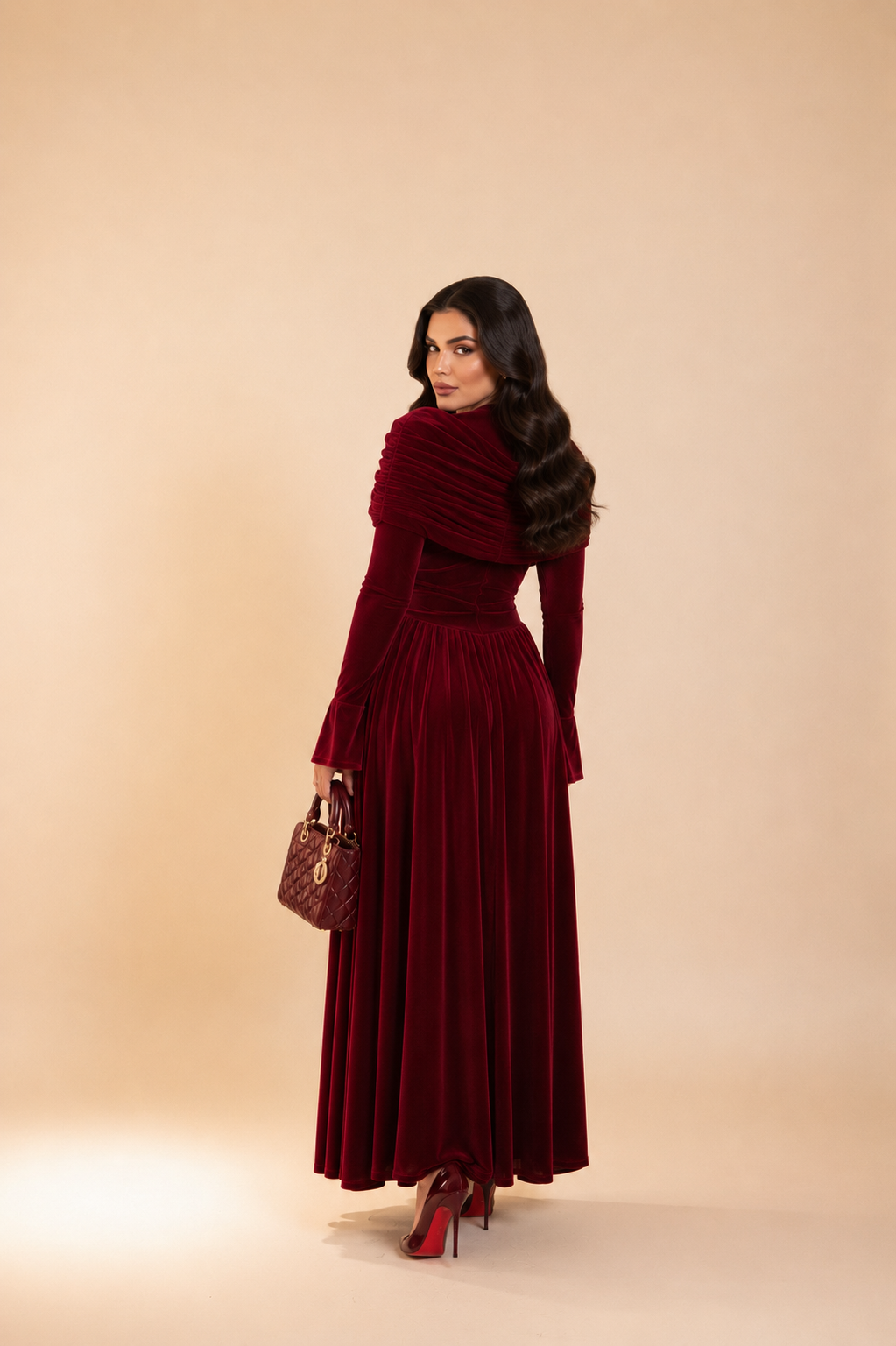 Lunara Velvet Maroon