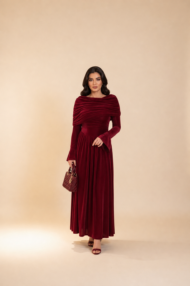 Lunara Velvet Maroon